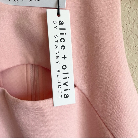 NTW Alice + Olivia Gara Cutout Bodycon Mini Dress in English Rose Size 6 - Picture 11 of 12